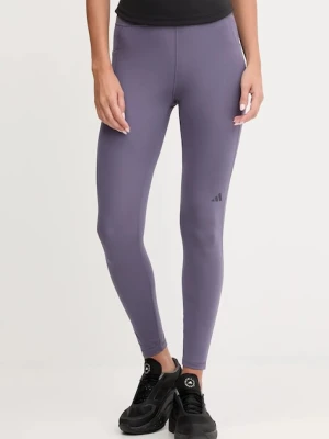 adidas Performance legginsy treningowe Own The Run damskie kolor fioletowy gładkie JV7211