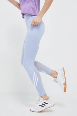 adidas Performance legginsy treningowe Techfit 3-Stripes kolor niebieski z nadrukiem