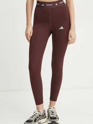 adidas Performance legginsy treningowe Techfit kolor bordowy z nadrukiem JI5550