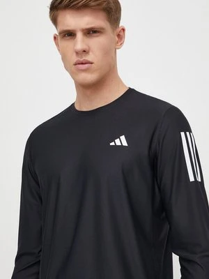 adidas Performance longsleeve do biegania Own the Run kolor czarny z nadrukiem IN1486