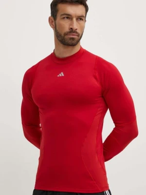 adidas Performance longsleeve treningowy Techfit COLD.RDY kolor czerwony gładki HP0572