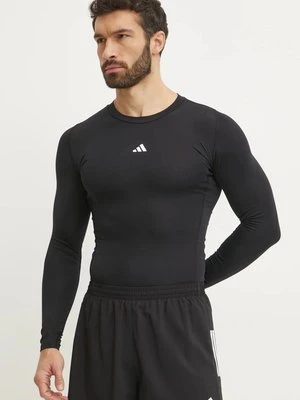 adidas Performance longsleeve treningowy Techfit kolor czarny z nadrukiem JE6702