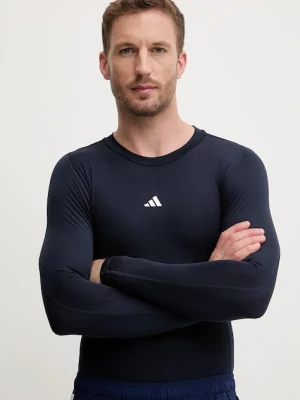 adidas Performance longsleeve treningowy Techfit kolor granatowy gładki JE6705
