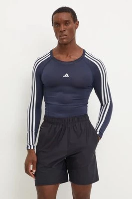 adidas Performance longsleeve treningowy Techfit kolor granatowy z nadrukiem IW0657