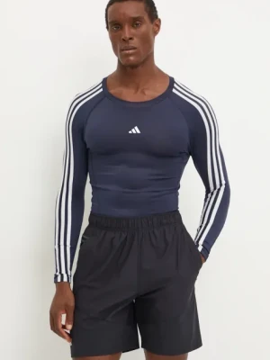 adidas Performance longsleeve treningowy Techfit kolor granatowy z nadrukiem IW0657