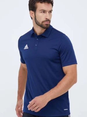 adidas Performance polo treningowe Entrada 22 kolor granatowy z nadrukiem H57487