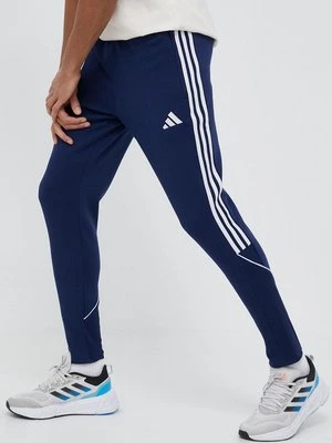 adidas Performance spodnie dresowe kolor granatowy wzorzyste