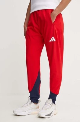 adidas Performance spodnie dresowe Olympic kolor czerwony wzorzyste JF6669