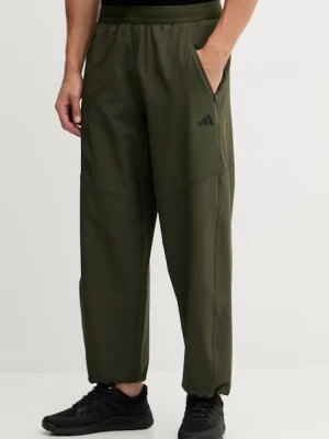 adidas Performance spodnie treningowe Power męskie kolor zielony gładkie JV9659