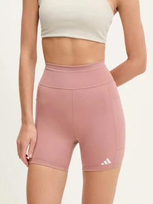 adidas Performance szorty do biegania Own The Run damskie kolor pomarańczowy gładkie medium waist JI5666