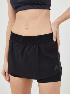 adidas Performance szorty do biegania run icons damskie kolor czarny z nadrukiem medium waist