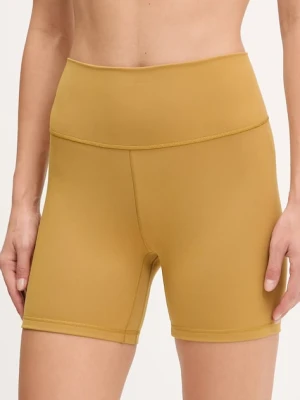 adidas Performance szorty do jogi All Me kolor żółty gładkie high waist JI8348