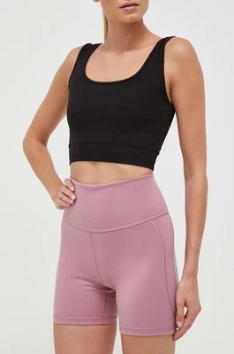 adidas Performance szorty do jogi Studio kolor różowy gładkie high waist