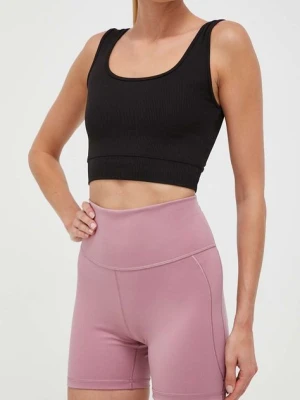 adidas Performance szorty do jogi Studio kolor różowy gładkie high waist