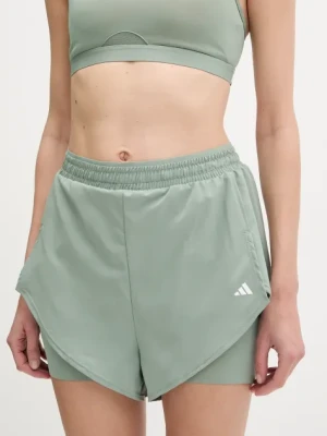 Zdjęcie produktu adidas Performance szorty treningowe Designed for Training kolor zielony gładkie high waist JC9803