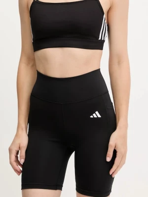 adidas Performance szorty treningowe Optime Essentials damskie kolor czarny gładkie high waist IT2281