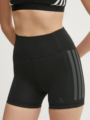 adidas Performance szorty treningowe Optime kolor czarny z nadrukiem high waist JG6144