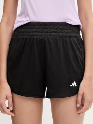 adidas Performance szorty treningowe Pacer kolor czarny gładkie high waist