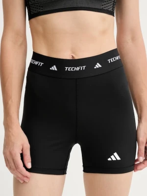 adidas Performance szorty treningowe Techfit damskie kolor czarny gładkie high waist IT2275