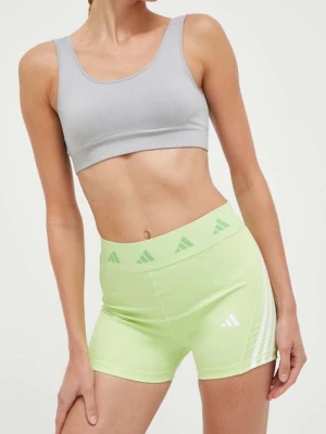 adidas Performance szorty treningowe Techfit Hyperglam kolor zielony z nadrukiem medium waist
