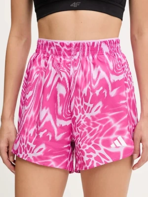adidas Performance szorty treningowe Train Essentials kolor różowy wzorzyste high waist JE8692