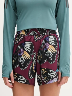 adidas Performance szorty treningowe x Farm Rio damskie kolor bordowy wzorzyste high waist JL7005