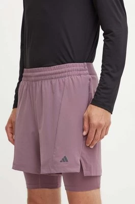 adidas Performance szorty treningowe Yoga kolor fioletowy IY1633