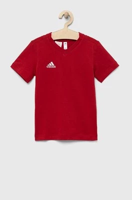 adidas Performance t-shirt bawełniany dziecięcy ENT22 TEE Y kolor czerwony gładki