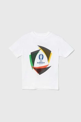 adidas Performance t-shirt bawełniany dziecięcy UEFA Euro 2024 kolor biały z nadrukiem