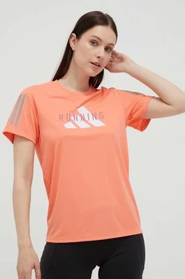 adidas Performance t-shirt do biegania kolor pomarańczowy