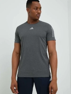 adidas Performance t-shirt do biegania Own the Run kolor szary z nadrukiem