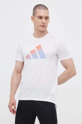 adidas Performance t-shirt do biegania Run Icons kolor biały z nadrukiem