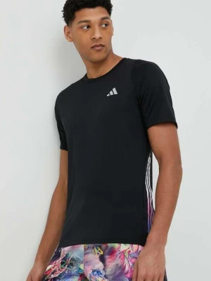 adidas Performance t-shirt do biegania Run Icons kolor czarny z nadrukiem