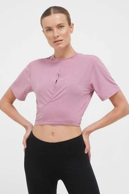 adidas Performance t-shirt do jogi Studio kolor różowy