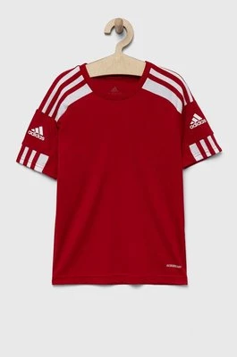 adidas Performance t-shirt dziecięcy kolor czerwony wzorzysty