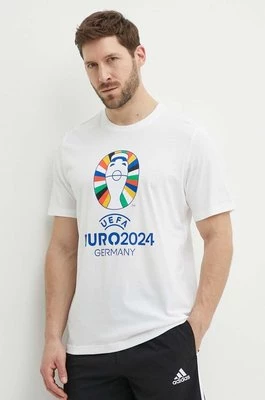 adidas Performance t-shirt Euro 2024 męski kolor beżowy z nadrukiem IT9290