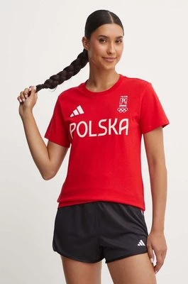 adidas Performance t-shirt Polska damski kolor czerwony JF6712