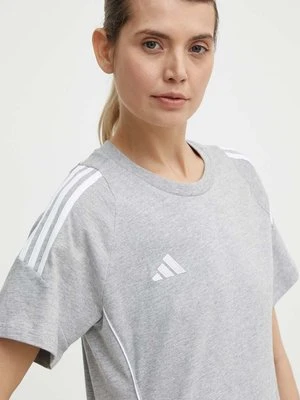 adidas Performance t-shirt Tiro24 damski kolor szary IR9355