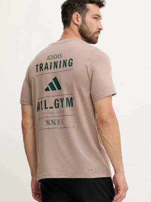 adidas Performance t-shirt treningowy Category Training Graphic męski kolor brązowy wzorzysty JM8977