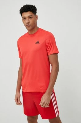 adidas Performance t-shirt treningowy Designed for Movement kolor czerwony gładki