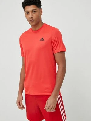 adidas Performance t-shirt treningowy Designed for Movement kolor czerwony gładki