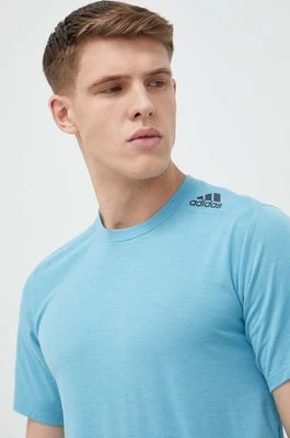 adidas Performance t-shirt treningowy Designed for Training kolor niebieski gładki