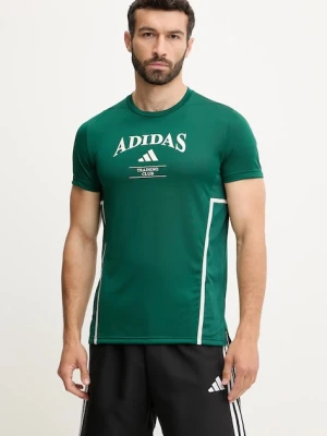 adidas Performance t-shirt treningowy Designed for Training męski kolor zielony wzorzysty JE8230