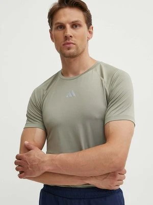 adidas Performance t-shirt treningowy Gym+ kolor beżowy gładki IR5875