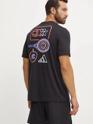 adidas Performance t-shirt treningowy kolor czarny z nadrukiem IW0148