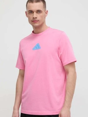 adidas Performance t-shirt treningowy kolor różowy z nadrukiem IS2397