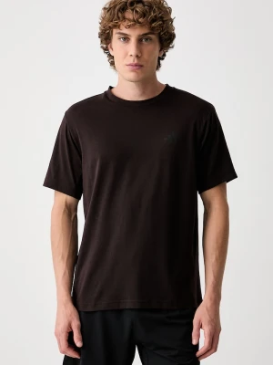 adidas Performance T-shirt treningowy męski z bawełną Essentials Feelready brązowy