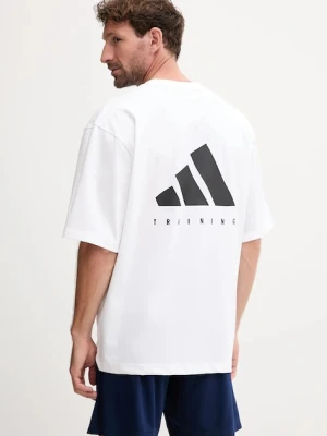 adidas Performance t-shirt treningowy POWER męski kolor biały wzorzysty JV9683