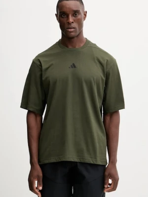 adidas Performance t-shirt treningowy Power Workout kolor zielony z nadrukiem JV9688