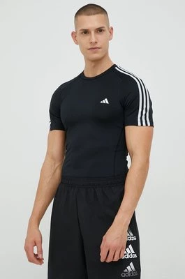 adidas Performance t-shirt treningowy Techfit 3-Stripes kolor czarny z aplikacją HD3525